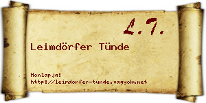 Leimdörfer Tünde névjegykártya